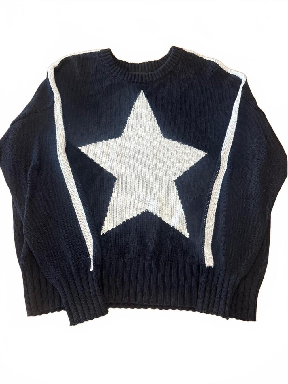 Minnie Rose Cotton/Cashmere Blend Star Sweater Women's Size Medium